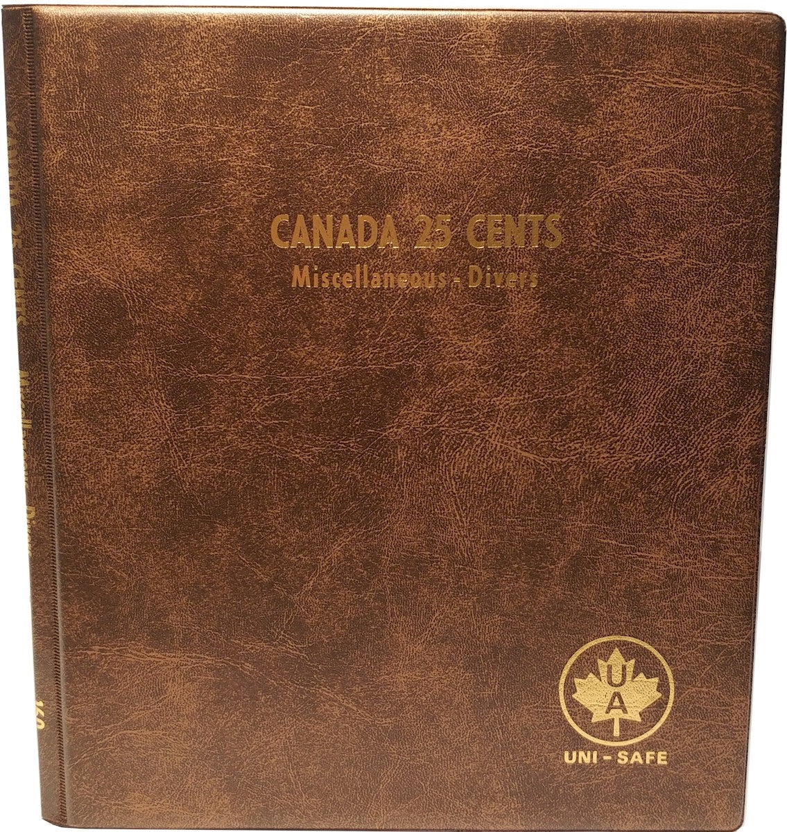 Canada 25-cents Blank Unimaster Brown Vinyl Coin Binders with 5 Pages