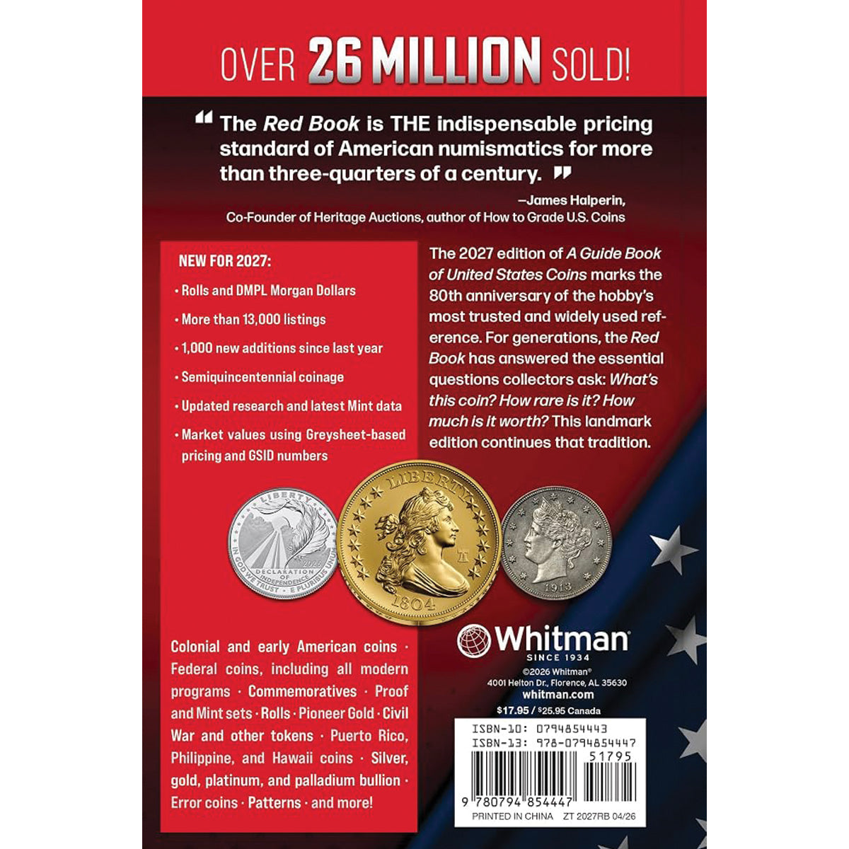 2027 Official Red Book: A Guide Book of United States Coins 80th Edition