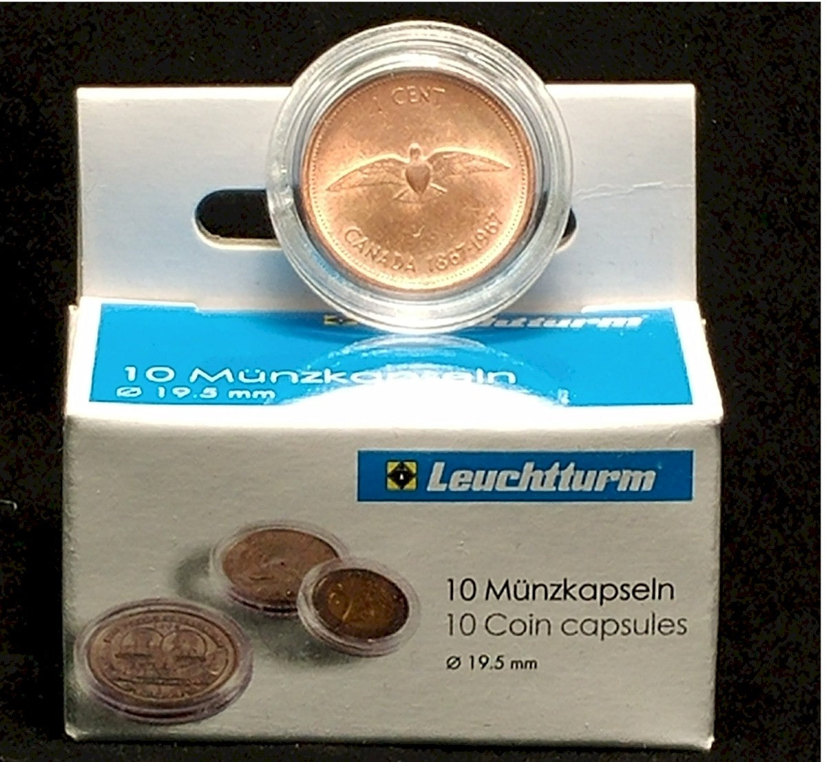 10 x Capsules Round for Canadian 1-cents 1920-Date (20mm)
