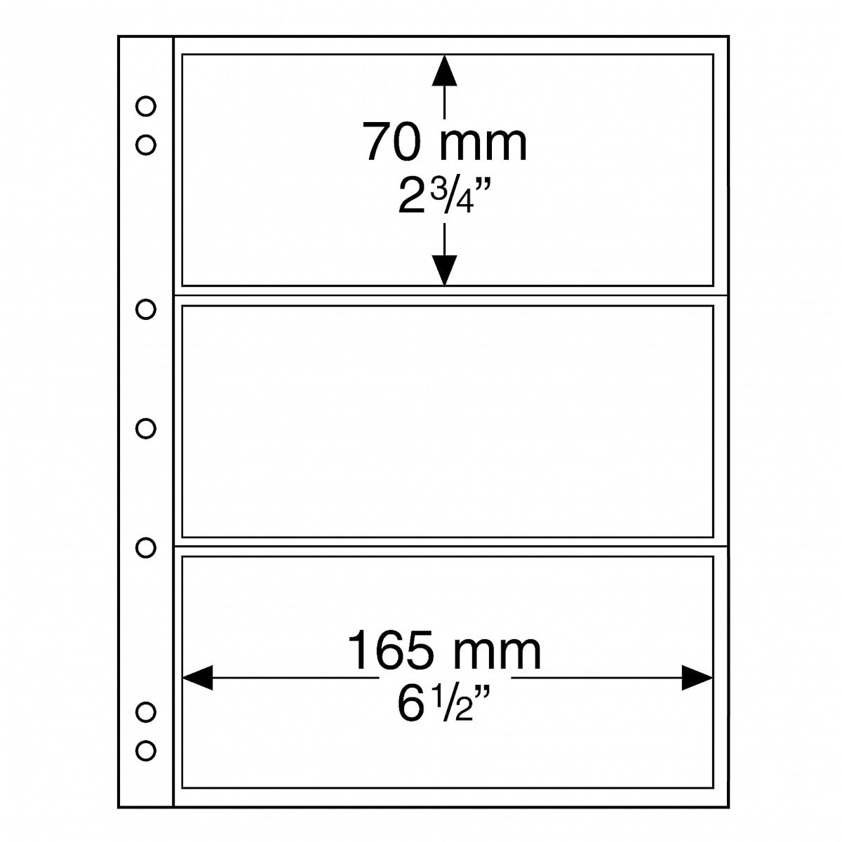 Pocket Currency Page Sheet for Numis 4-Ring Binder (Pack of 10) NH3