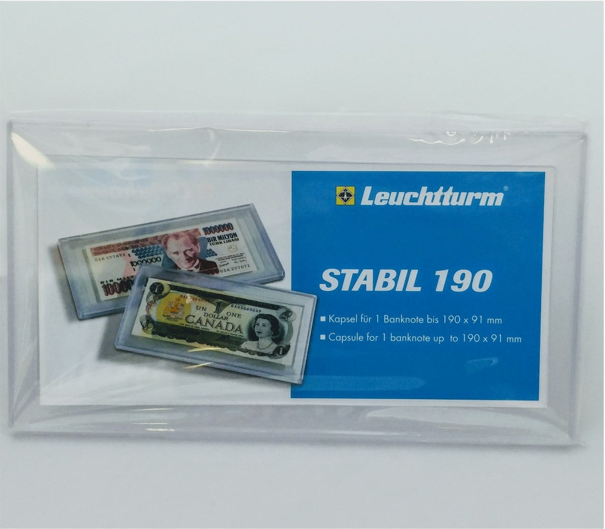 Large Size Durable Hard Plastic Snaplock Bill Holder for 7.5" x 3.5" (Stabil 190)