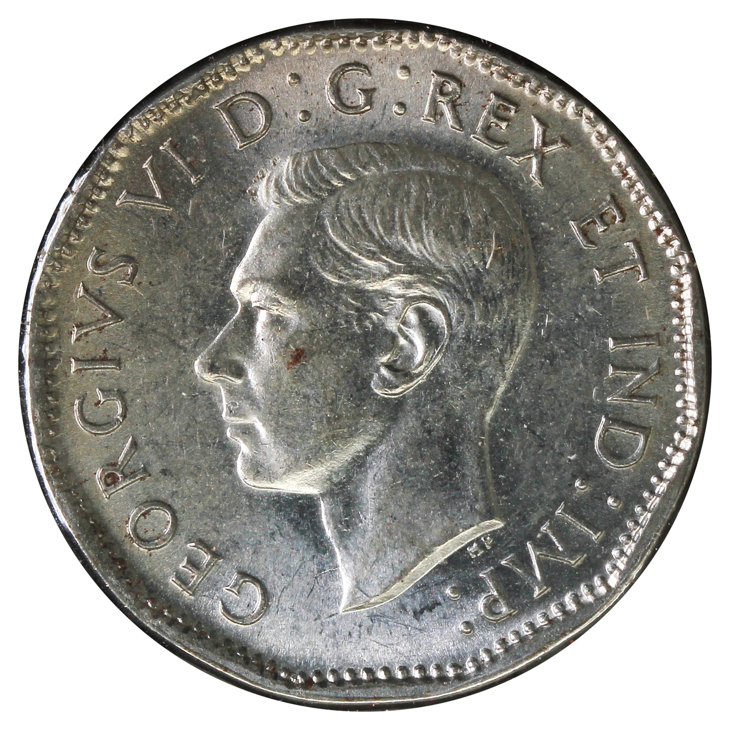 1945 Partial Chrome Canada 5-cents UNC (MS60)