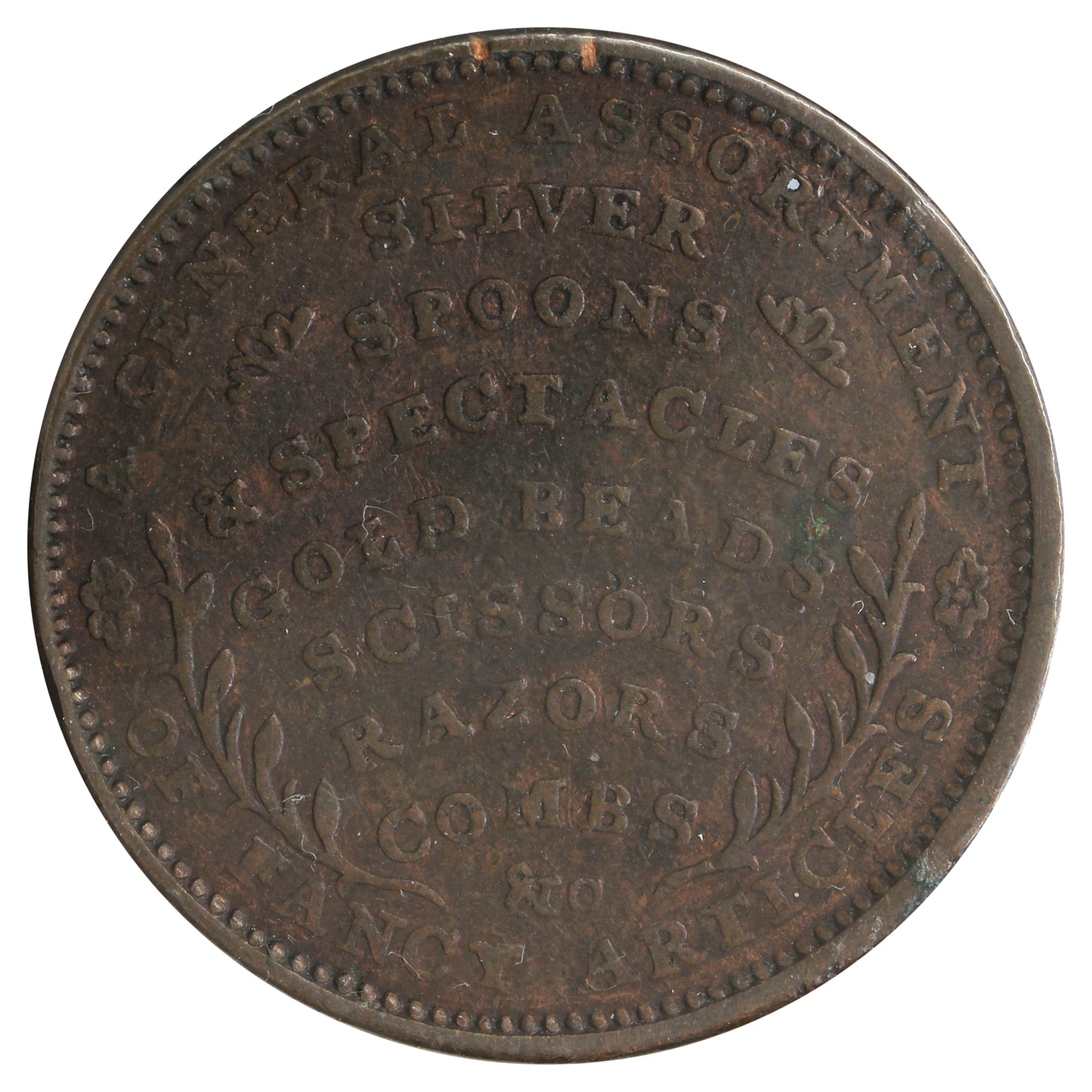 HT-163 1834 USA Hard Times Token: Peck & Burnham Boston