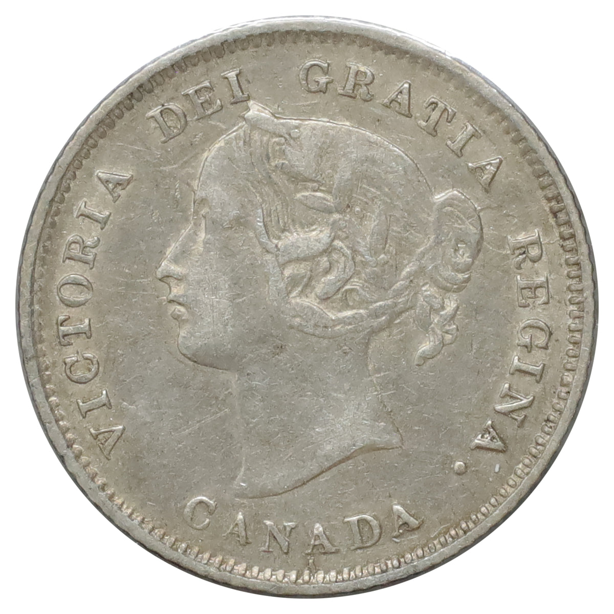 1874H Crosslet 4 Canada 5-cents Extra Fine (EF40) Scratched, marks, or impaired