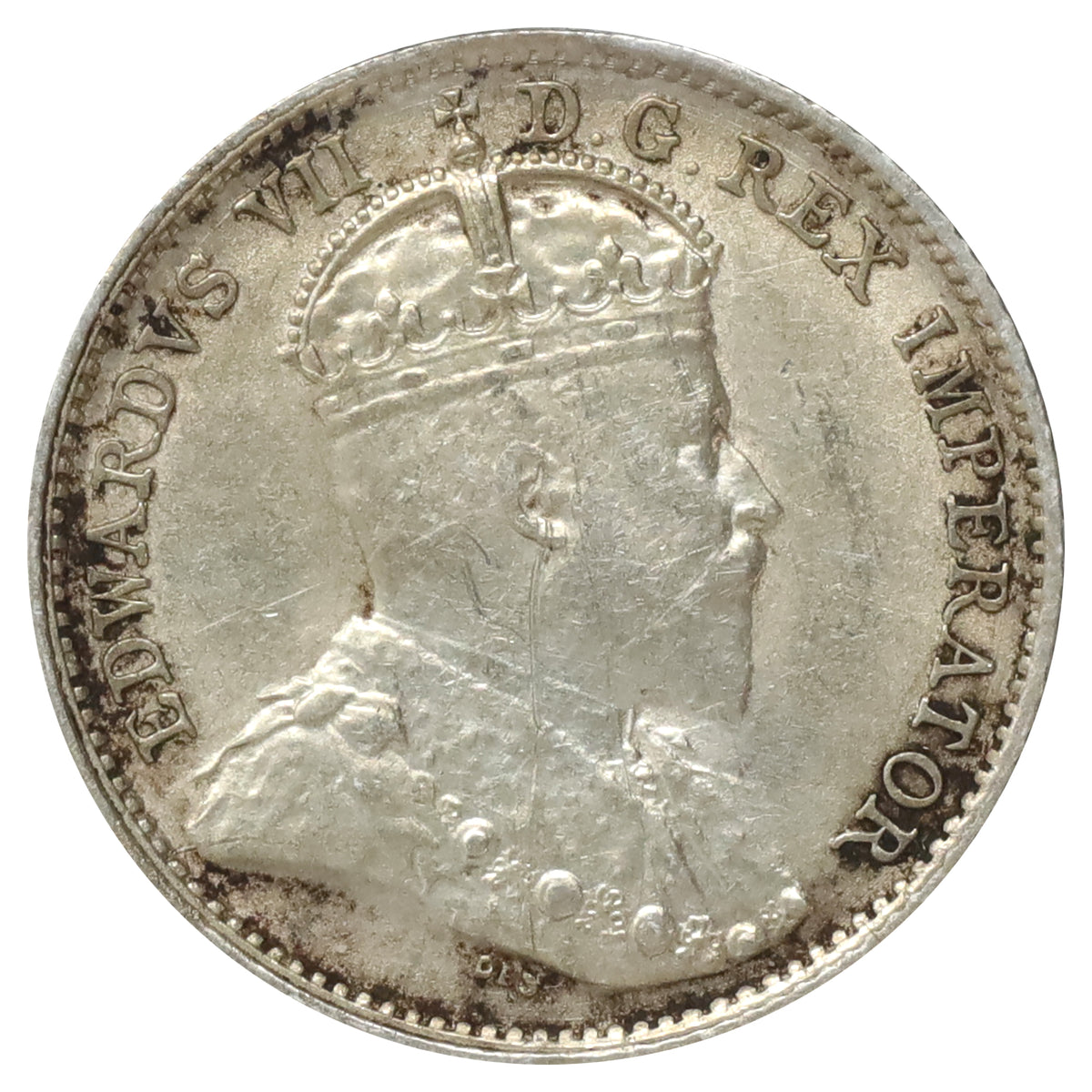 1909 Pointed Leaves Canada 5-cents Extra Fine (EF40) Scratched, marks, or impaired