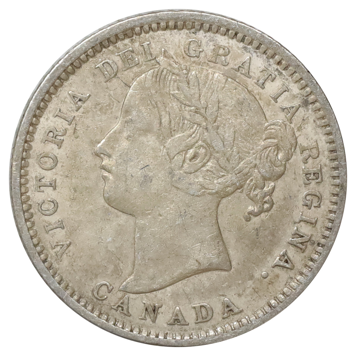 1893 Flat Top 3 Obv. 6 Canada 10-cents Very Fine (VF20) Scratched, marks, or impaired