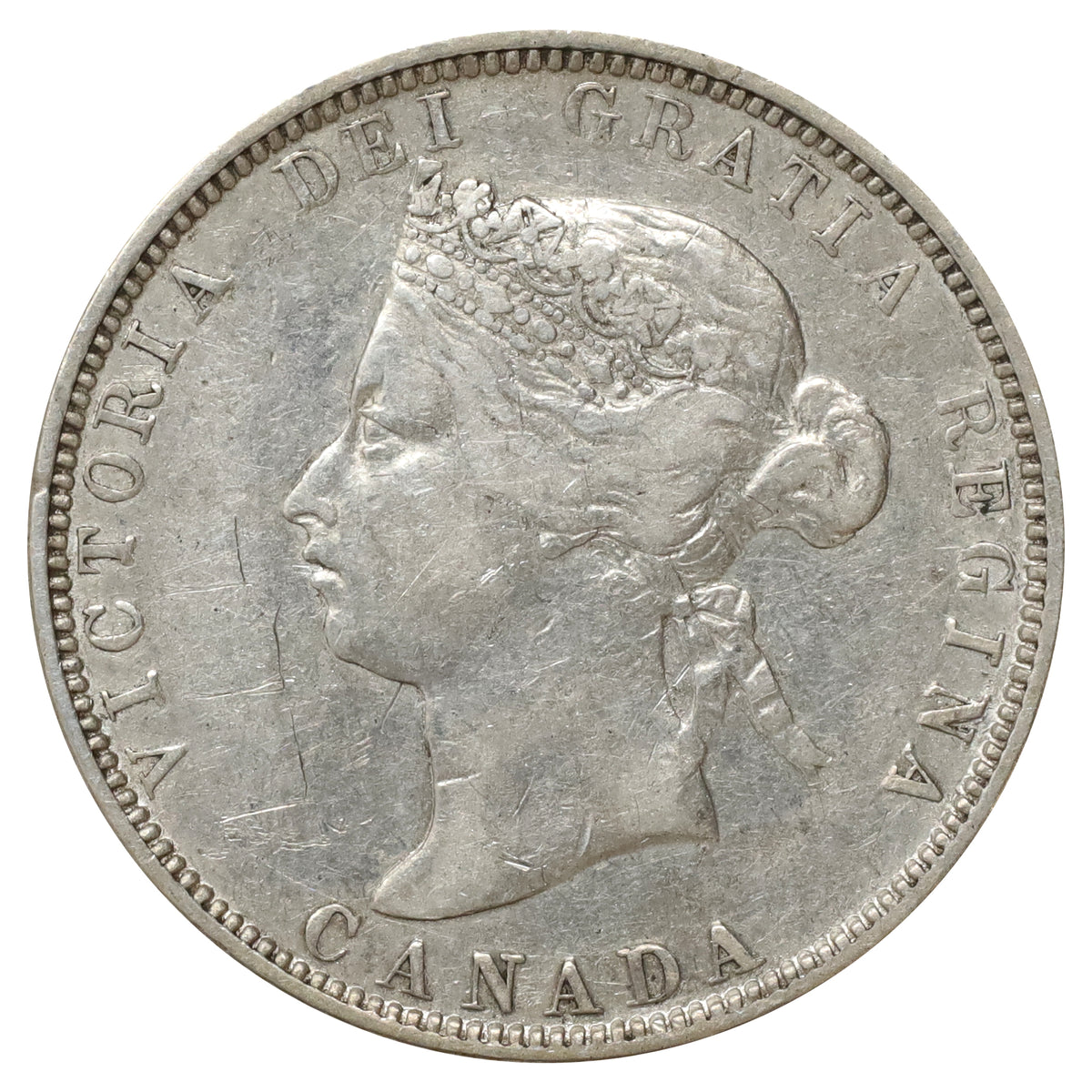 1881H Canada 25-cents VF-EF (VF30) Scratched, marks, or impaired