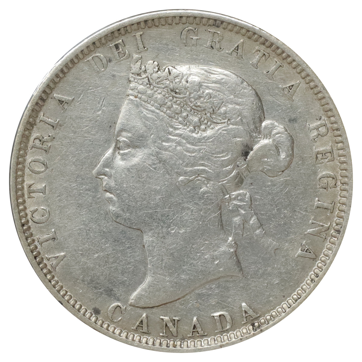 1883H Canada 25-cents Extra Fine (EF40) Scratched, marks, or impaired