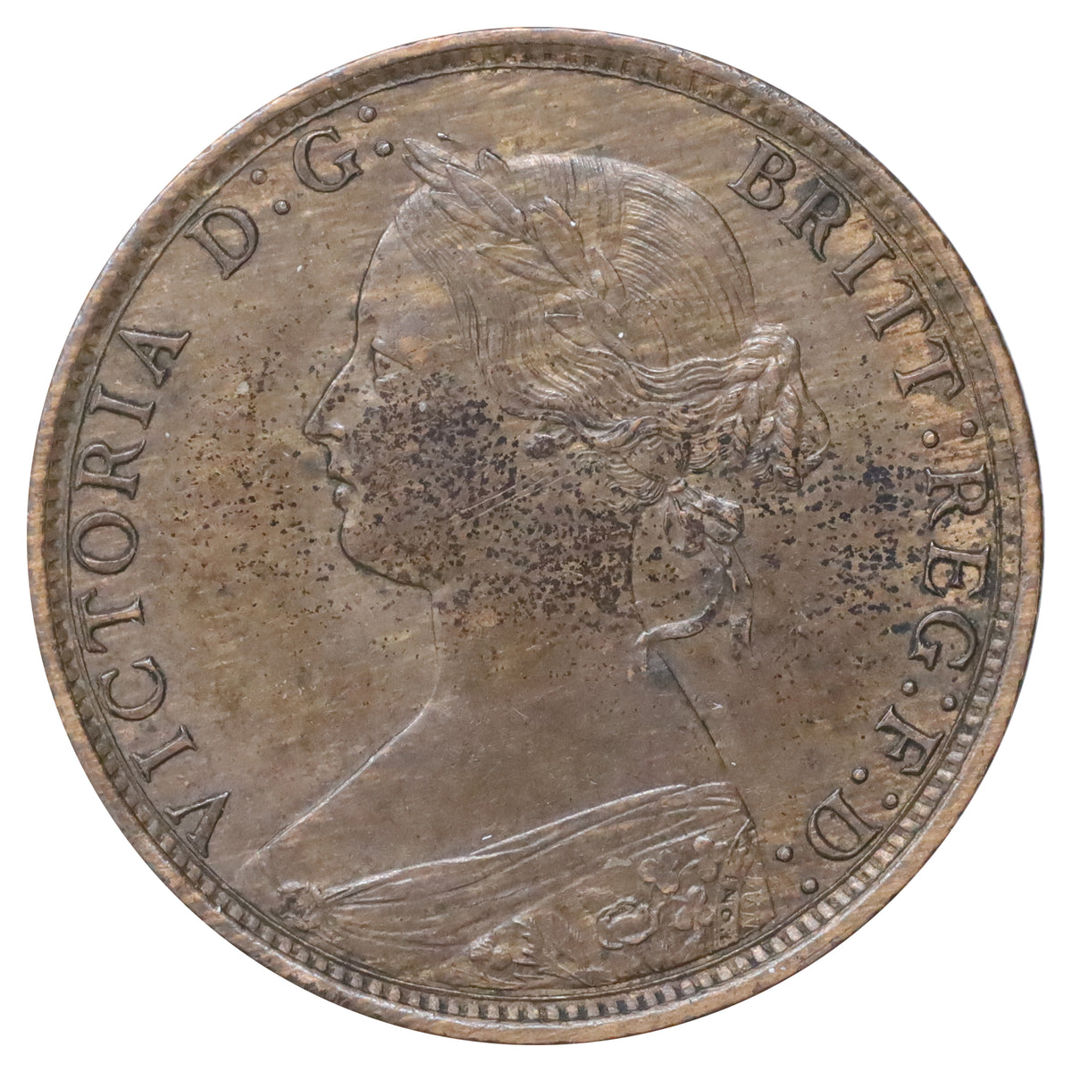 1861 Large Bud Nova Scotia 1-cent AU-UNC (AU55) Scratched, marks, or impaired
