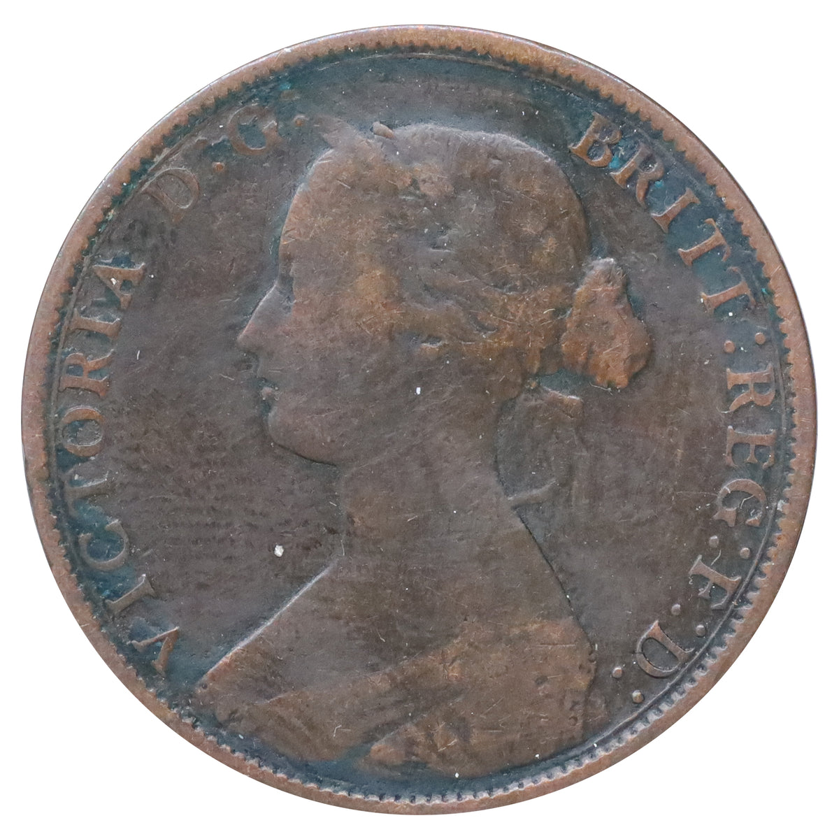 1864 Nova Scotia 1-cent VG-F (VG10) Scratched, marks, or impaired