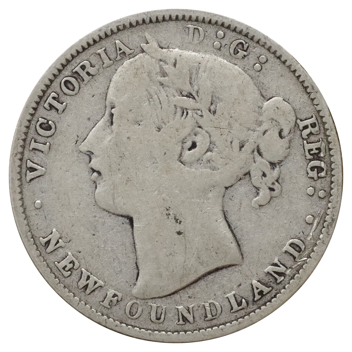 1865 Newfoundland 20-cents G-VG (G6) Scratched, marks, or impaired