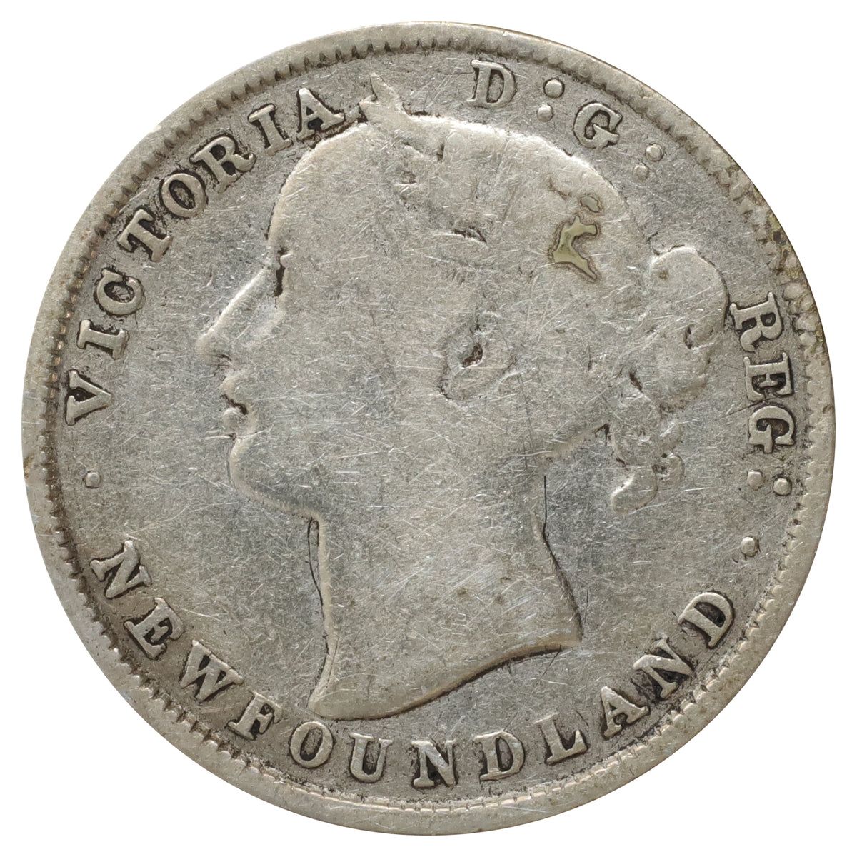 1873 Newfoundland 20-cents G-VG (G6) Scratched, marks, or impaired