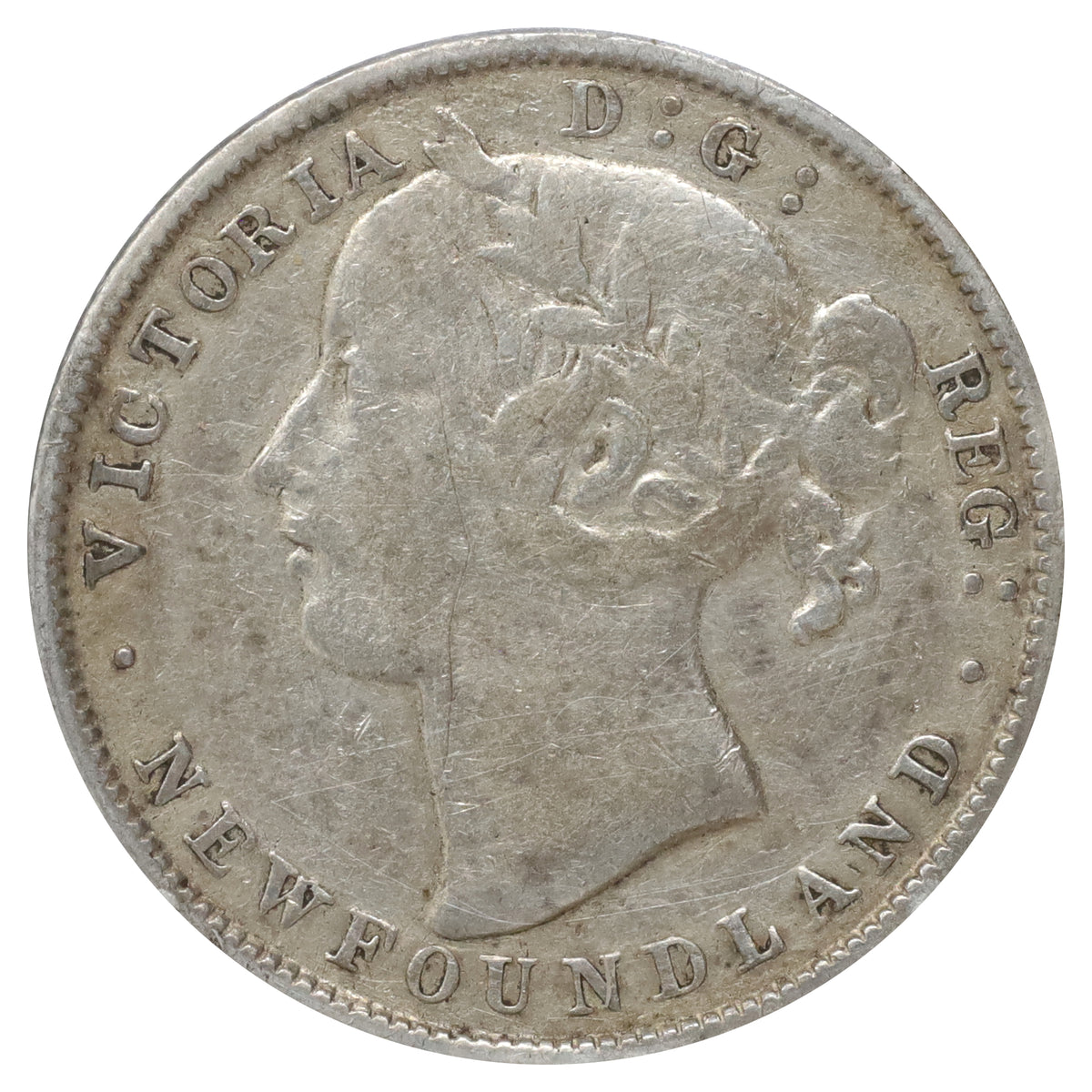 1881 Newfoundland 20-cents F-VF (F15) Scratched, marks, or impaired