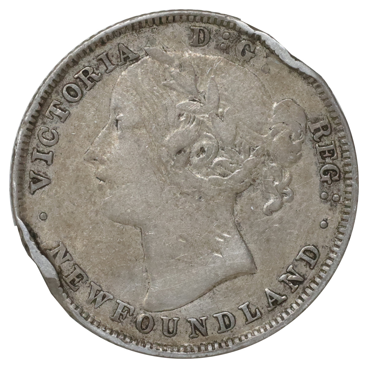 1885 Newfoundland 20-cents Very Fine (VF20) Scratched, marks, or impaired