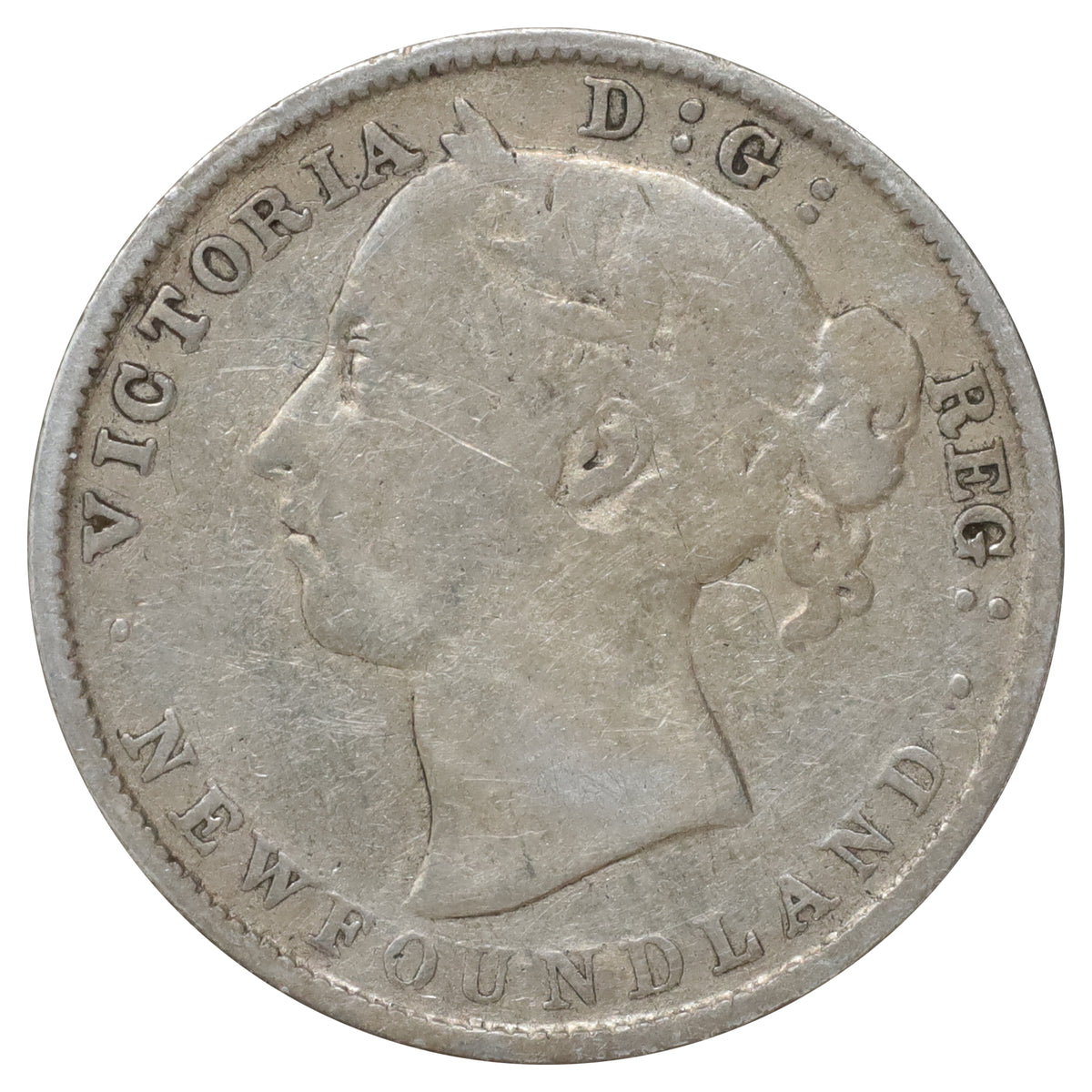 1894 Obv. 2 Newfoundland 20-cents G-VG (G6) Scratched, marks, or impaired