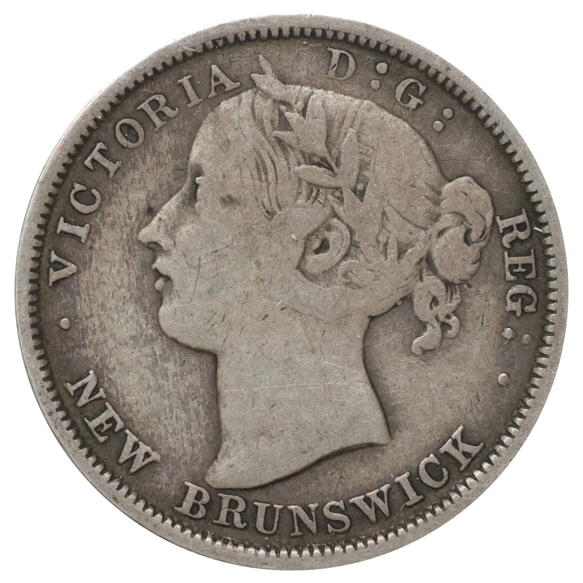 1864 New Brunswick 20-cents VG-F (VG10) Scratched, marks, or impaired