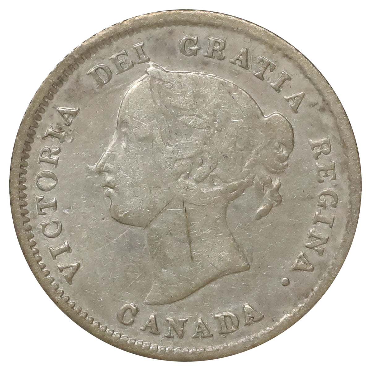 1875H Small Date Canada 5-cents Very Fine (VF20) Scratched, marks, or impaired