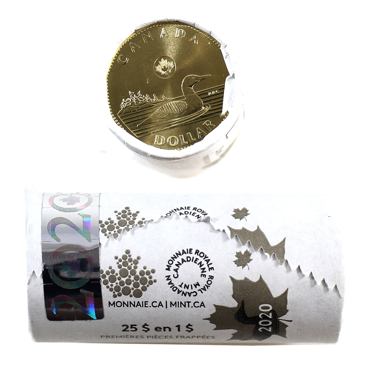 2020 Canada $1 Loon Dollar Special Wrap Original Roll of 25pcs