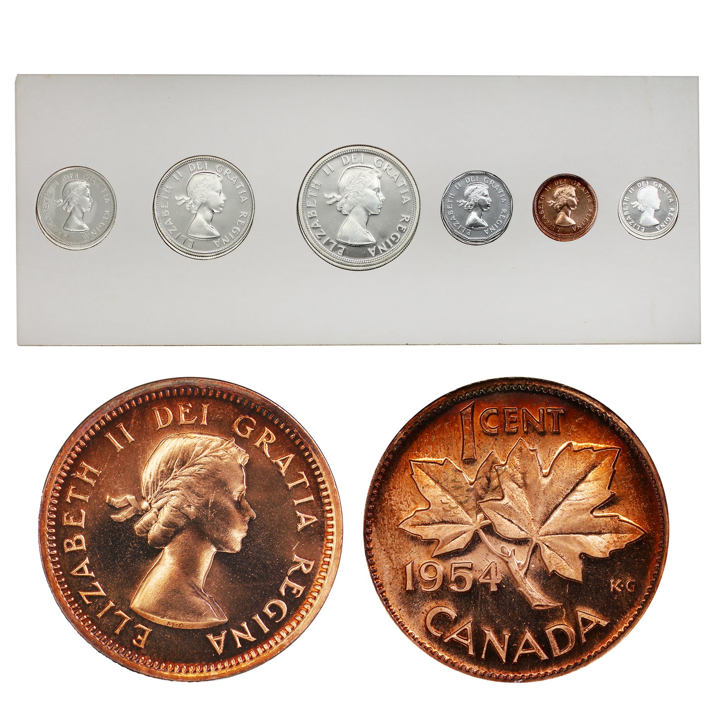1954 Canada No Shoulder Fold Proof Like Set - Original White Cardboard