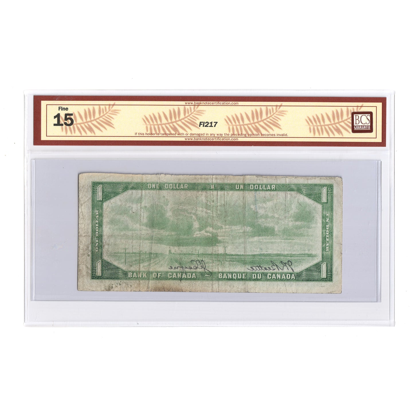 BC-37a-i-E11 1954 Canada $1 Beattie-Coyne, Modified, Changeover, Offset Signatures, H/M, BCS Certified F15