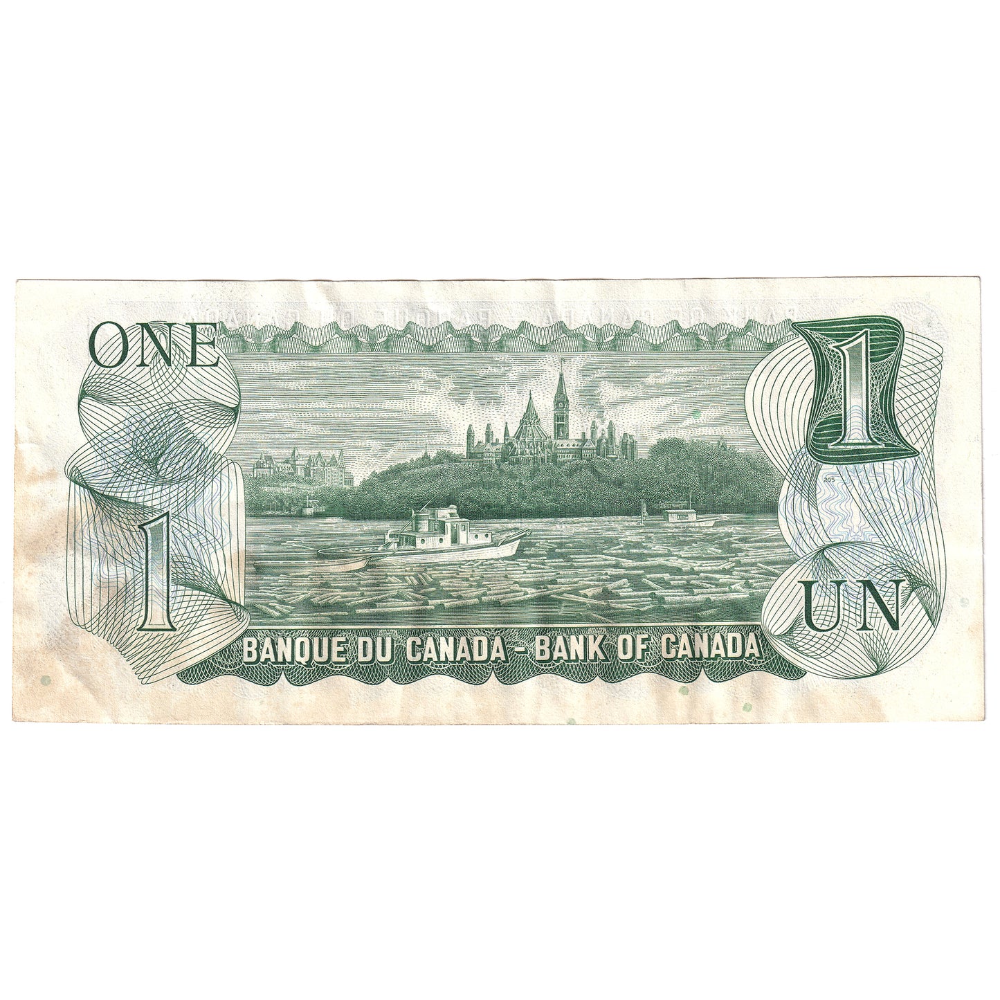 BC-46aA 1973 Canada $1 Lawson-Bouey, *M/R, AU (stain)