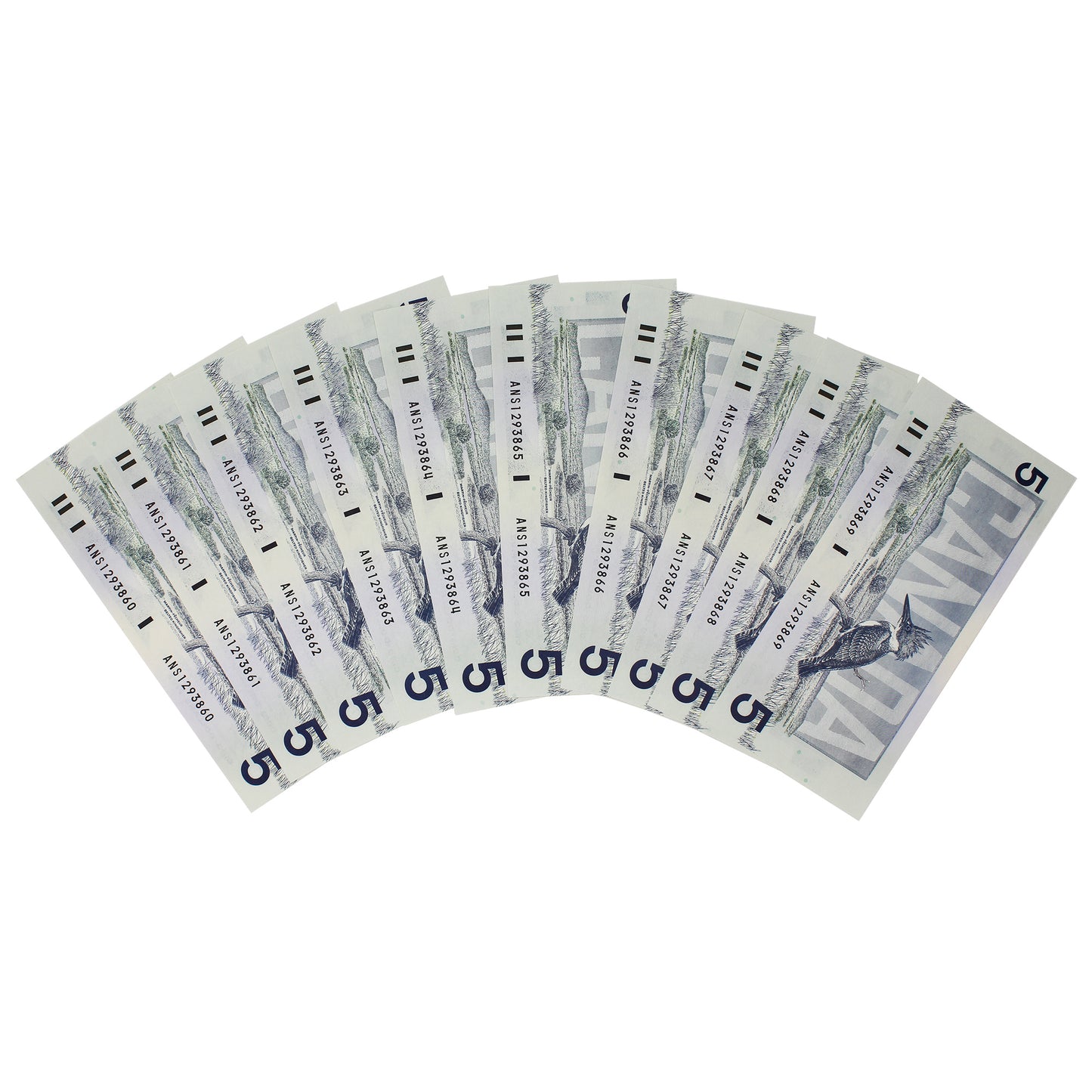 Lot of 10x Consecutive 1986 Canada $5 Notes, Knight-Dodge, ANS, 10Pcs.