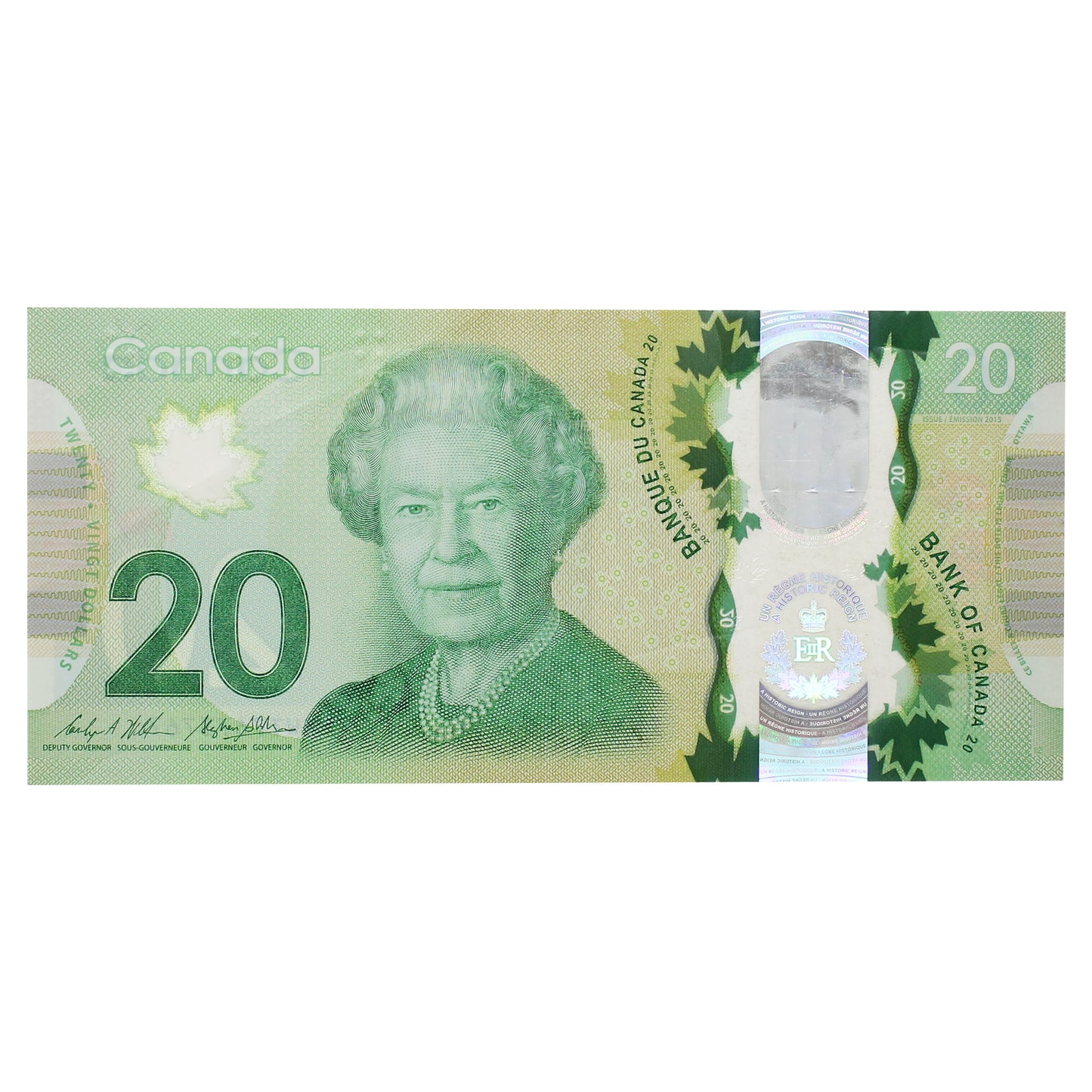 BC-74-N1-iii 2015 Canada $20 Wilkins-Poloz, 3 Digit RADAR FWT7673767, EF