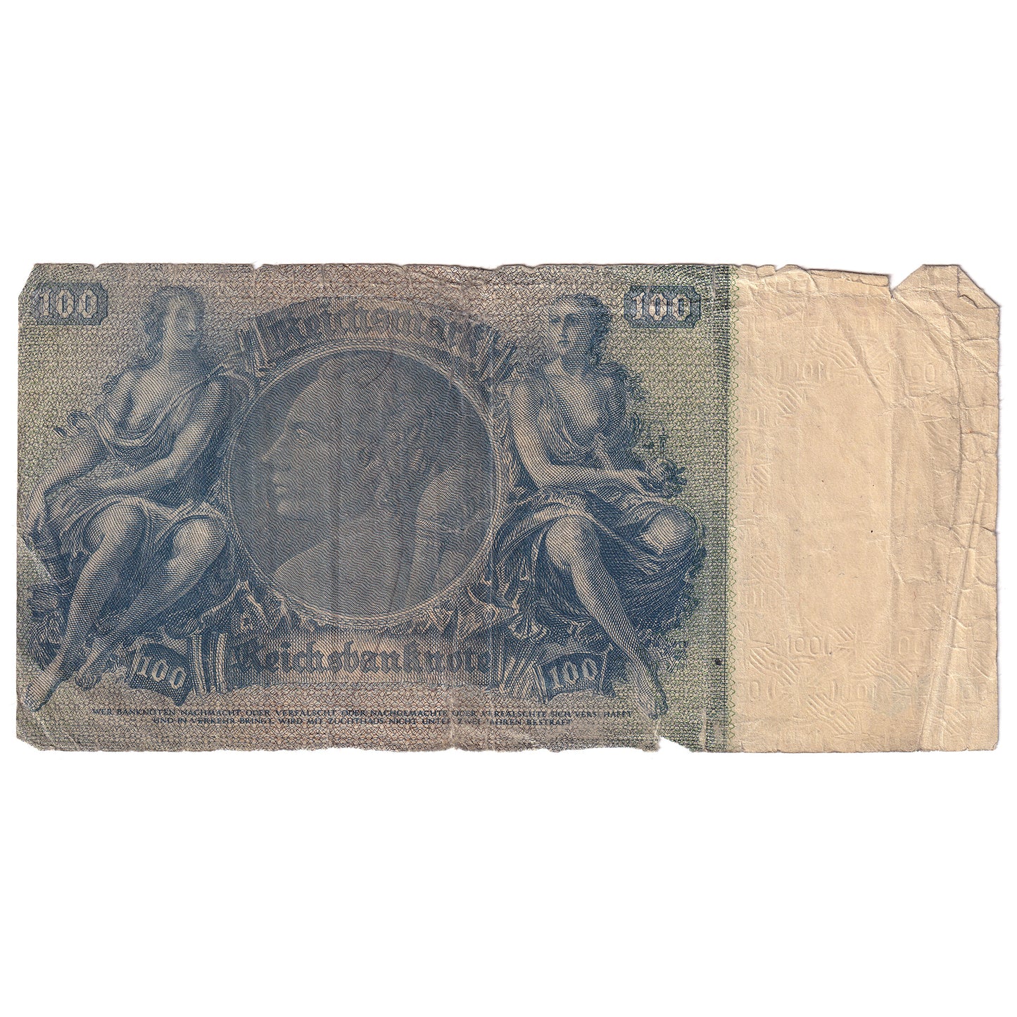 Germany 1935 100 Reichsmark, Pick #183b, VG-F (dam'g)