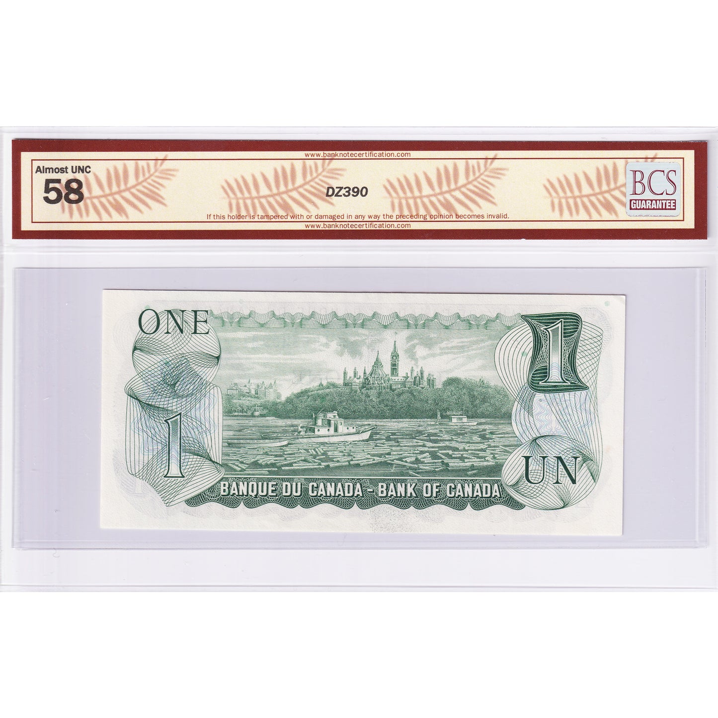 BC-46aA 1973 Canada $1 Lawson-Bouey, Two Letter, Replacement, *IG BCS Certified AU58 (Minor Stain)