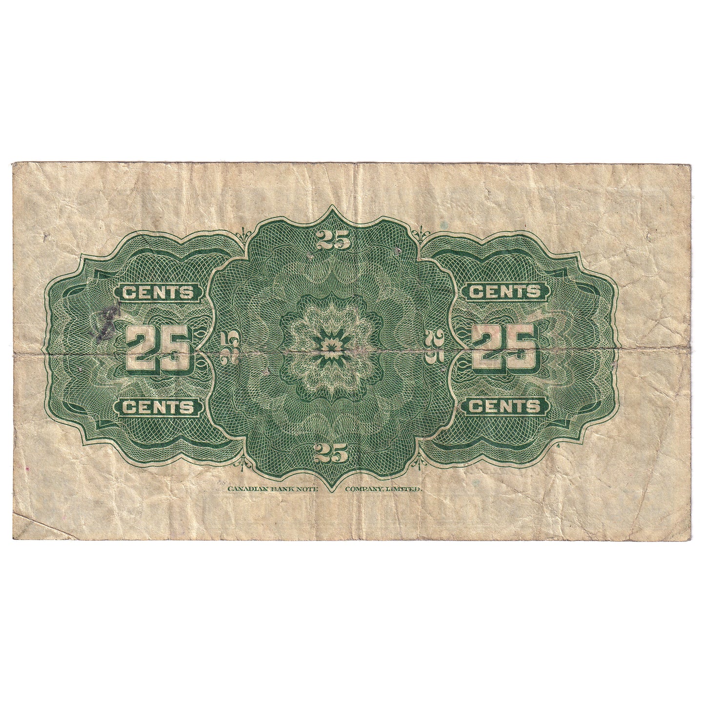 DC-24c-E25a-i 1923 Dominion 25-cent Shinplaster, McCavour-Saunders, Cut Off Size, F