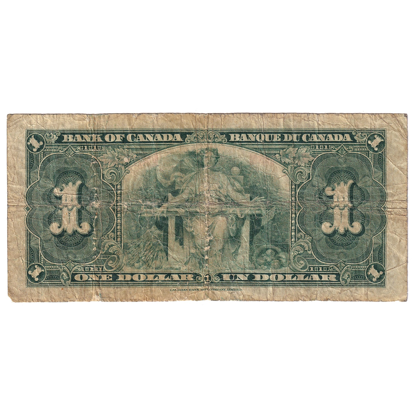 BC-21a 1937 Canada $1 Osborne-Towers, E/A, VG (back is worn)