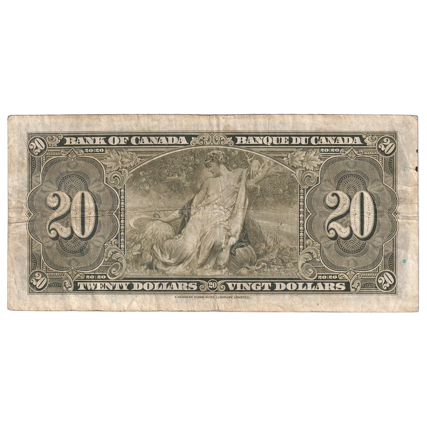 BC-25a 1937 Canada $20 Osborne-Towers, A/E (writing)