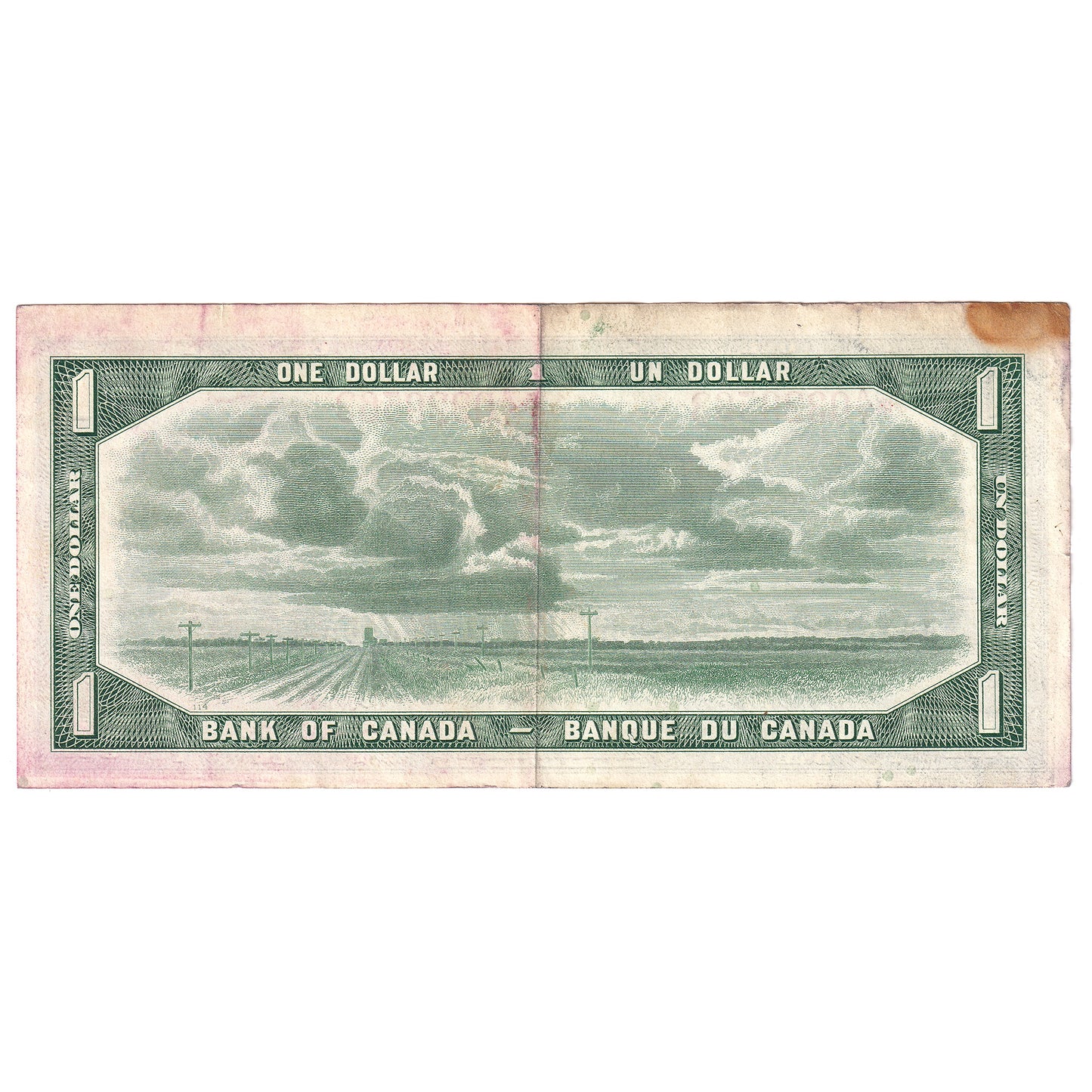 BC-37bA 1954 Canada $1 Beattie-Rasminsky, *A/Y, EF (stains)