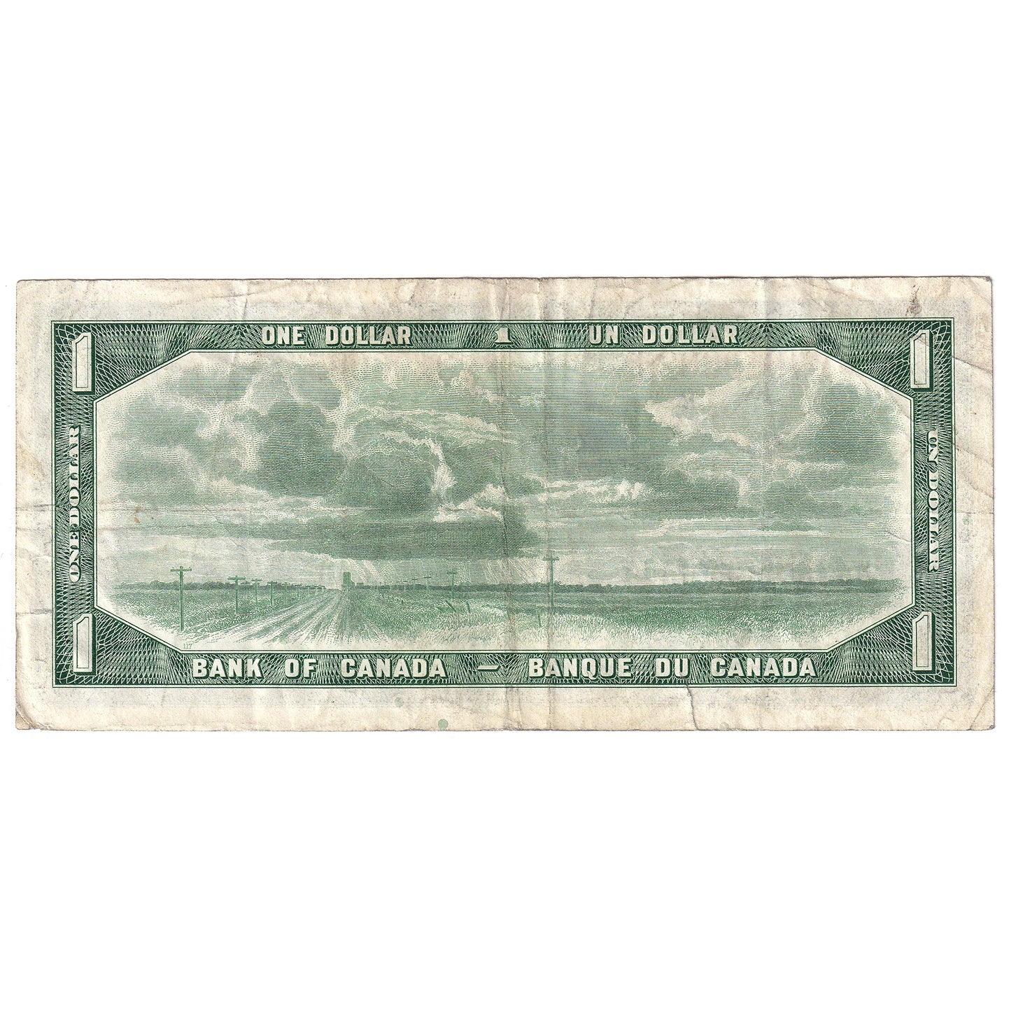 BC-37bA 1954 Canada $1 Beattie-Rasminsky, *H/Y, VF (tear)