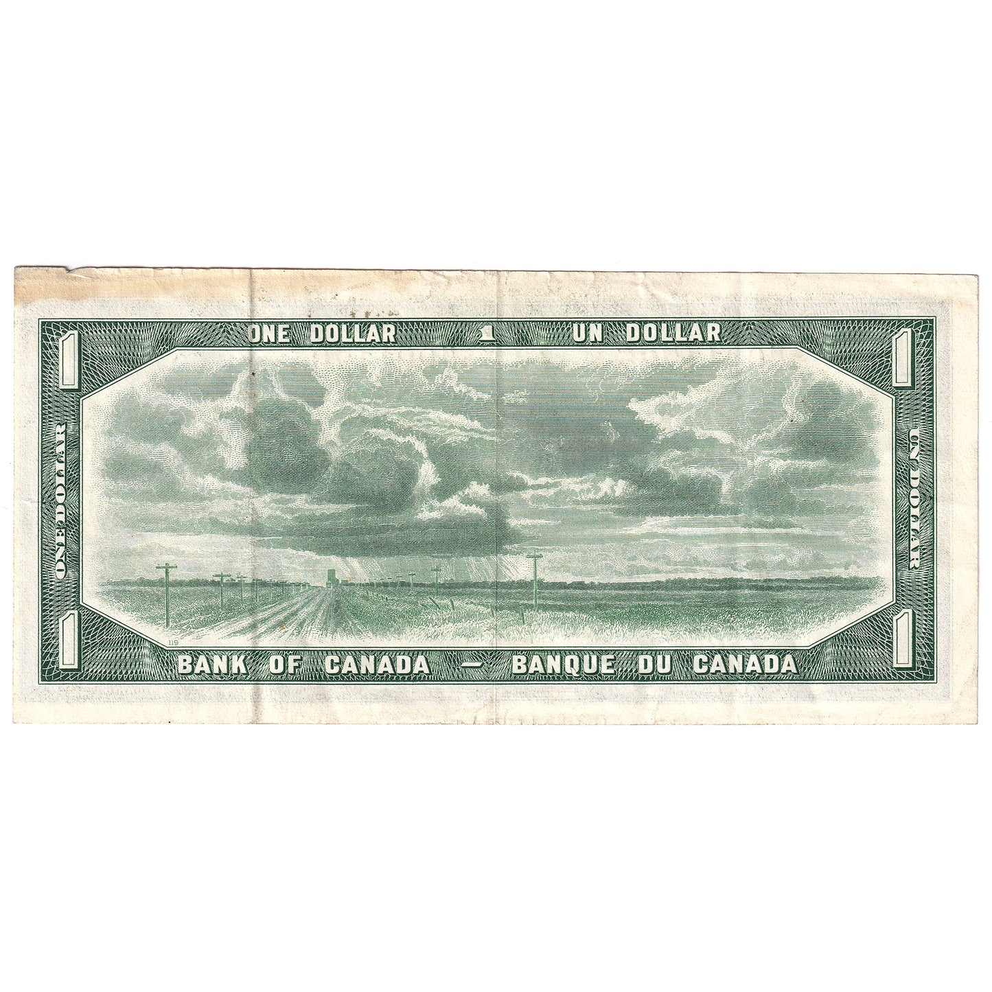 BC-37bA 1954 Canada $1 Beattie-Rasminsky, *M/Y, VF-EF (stain)
