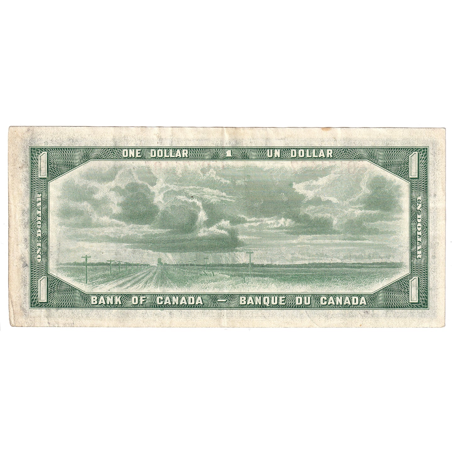 BC-37bA 1954 Canada $1 Beattie-Rasminsky, *S/O, EF (stain)