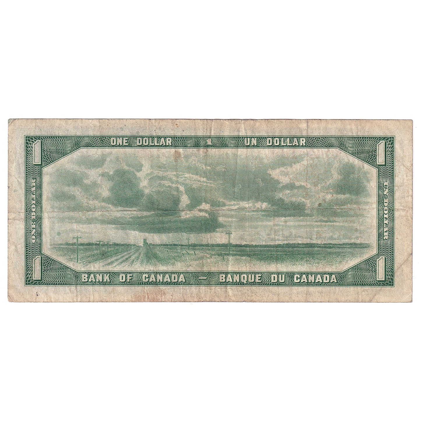 BC-29a 1954 Canada $1 Coyne-Towers, Devil's Face, B/A, F-VF (writing)