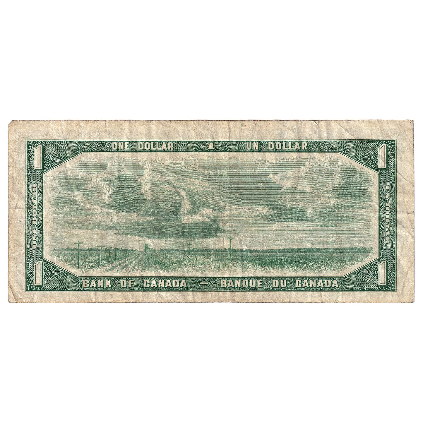 BC-29a 1954 Canada $1 Coyne-Towers, Devil's Face, C/A, VF (tear)