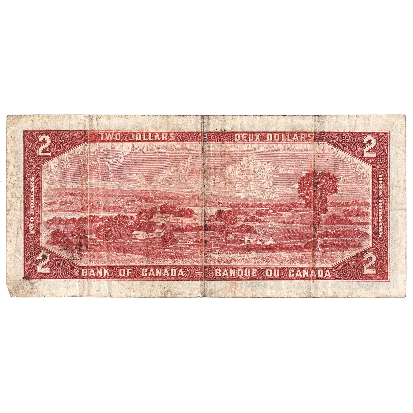 BC-30b 1954 Canada $2 Beattie-Coyne, Devil's Face, F/B, VF (dam'g)
