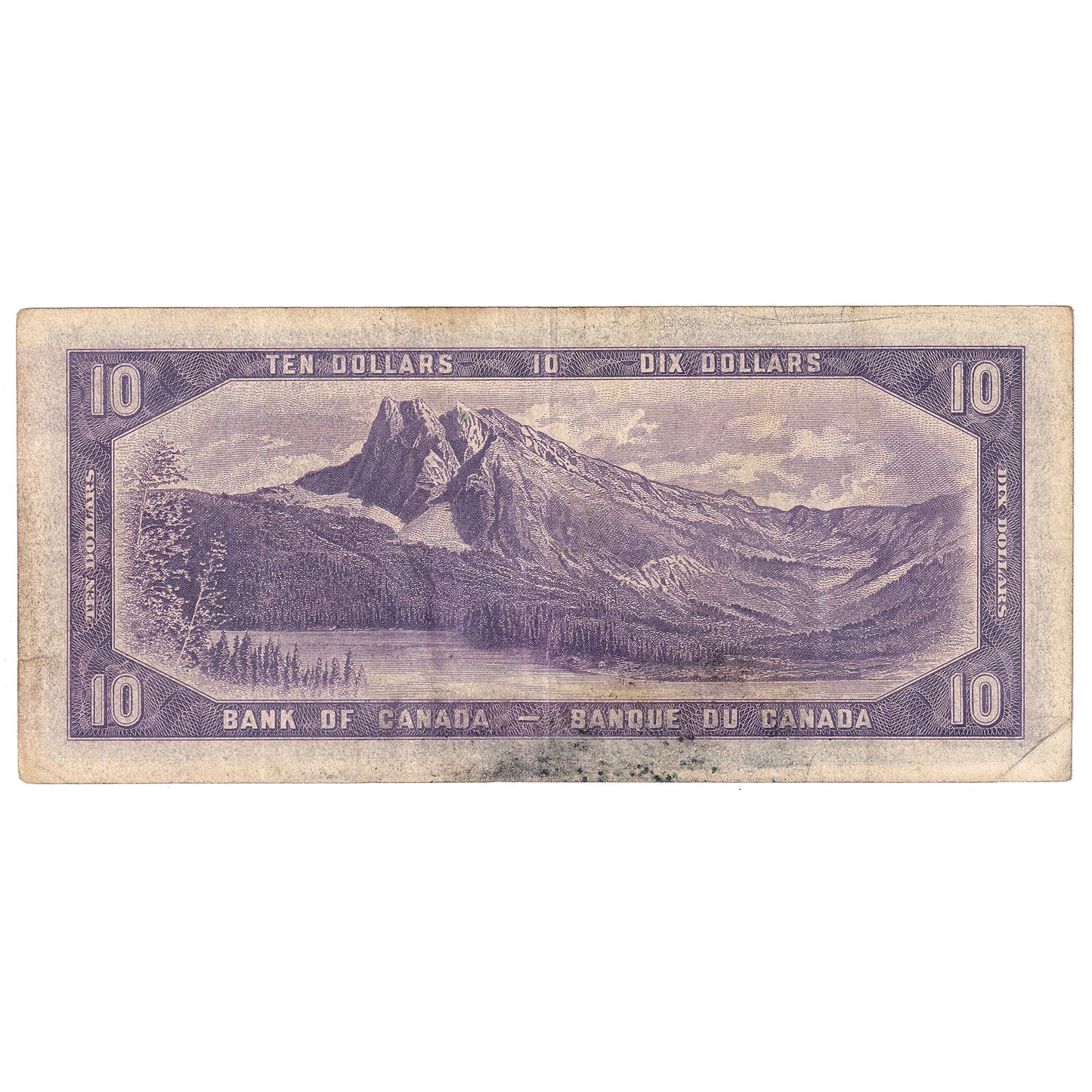 BC-32b 1954 Canada $10 Beattie-Coyne, Devil's Face, I/D, VF (dirt)