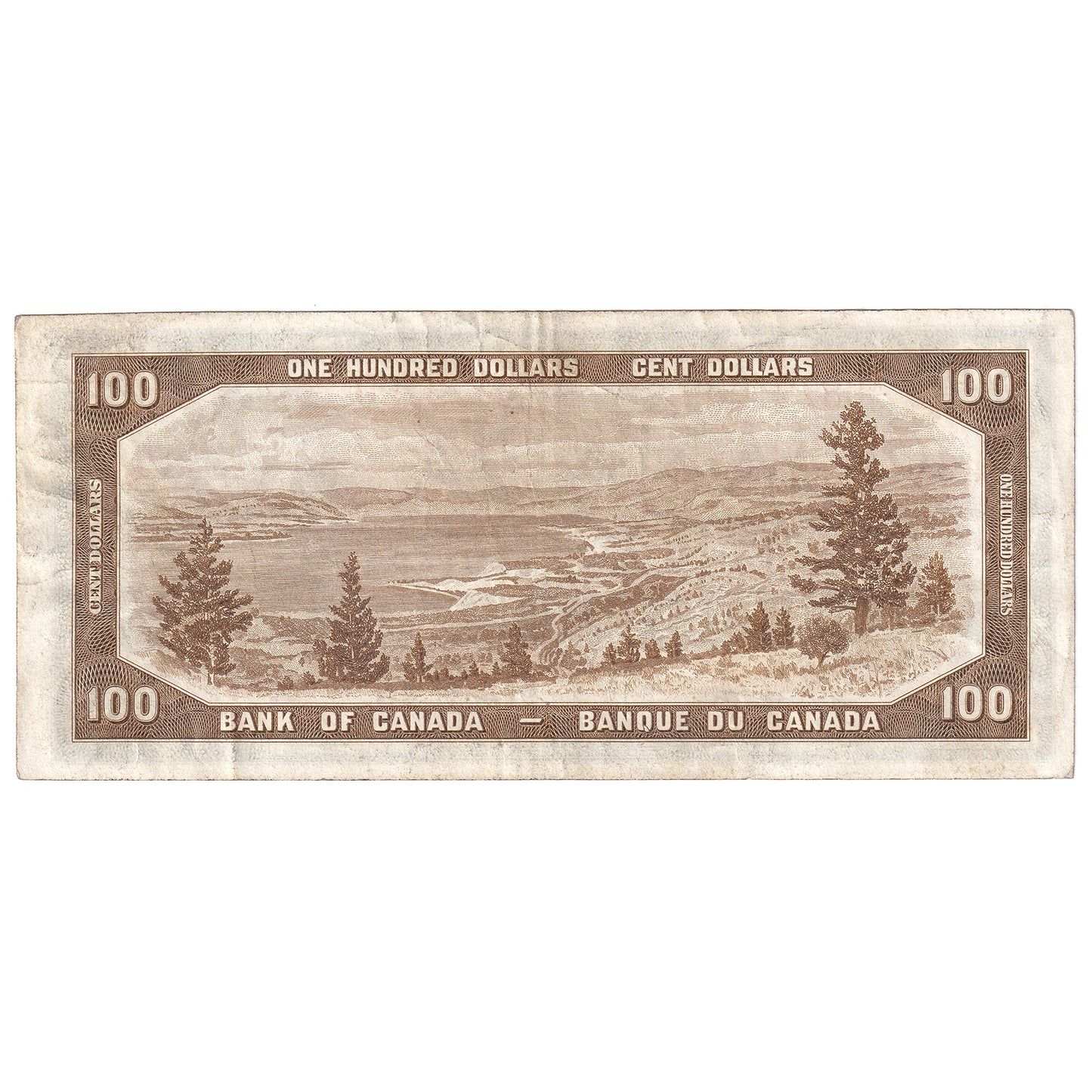 BC-35a 1954 Canada $100 Coyne-Towers, Devil's Face, A/J, VF (writing)