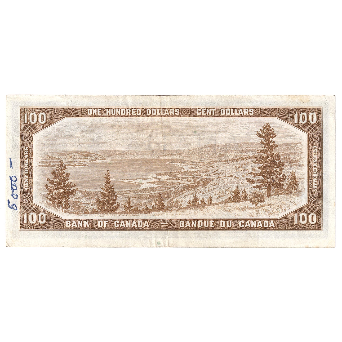 BC-43a 1954 Canada $100 Beattie-Coyne, A/J, EF (writing)