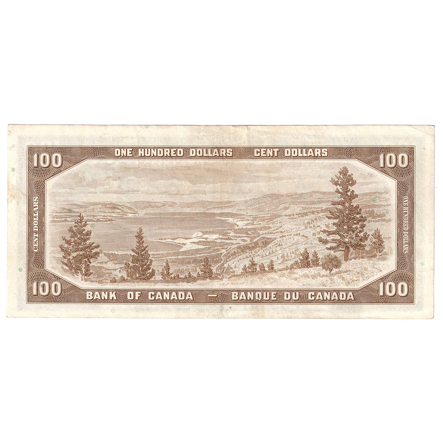 BC-43b 1954 Canada $100 Beattie-Rasminsky, B/J, EF-AU (writing)