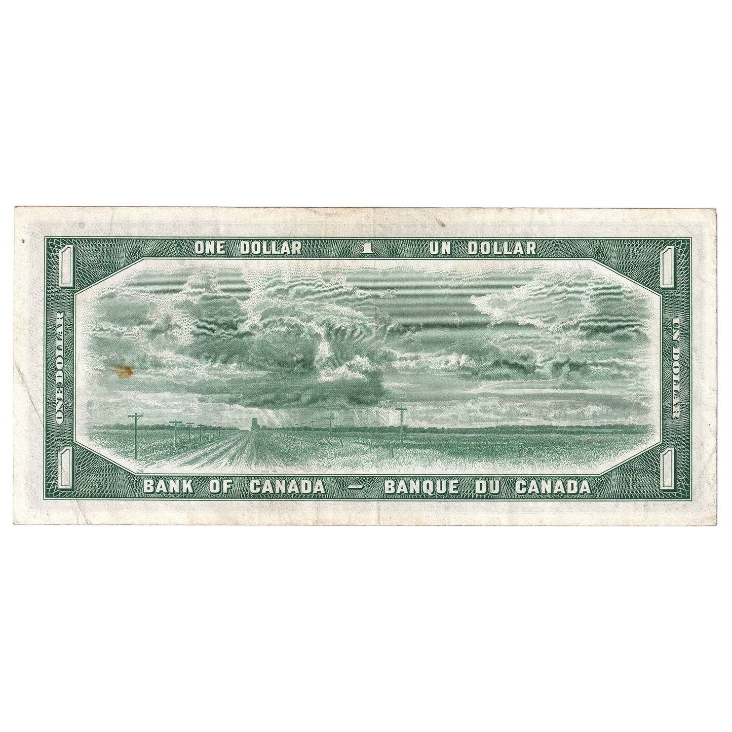 BC-29b 1954 Canada $1 Beattie-Coyne, Devil's Face, K/A, VF-EF (stain)