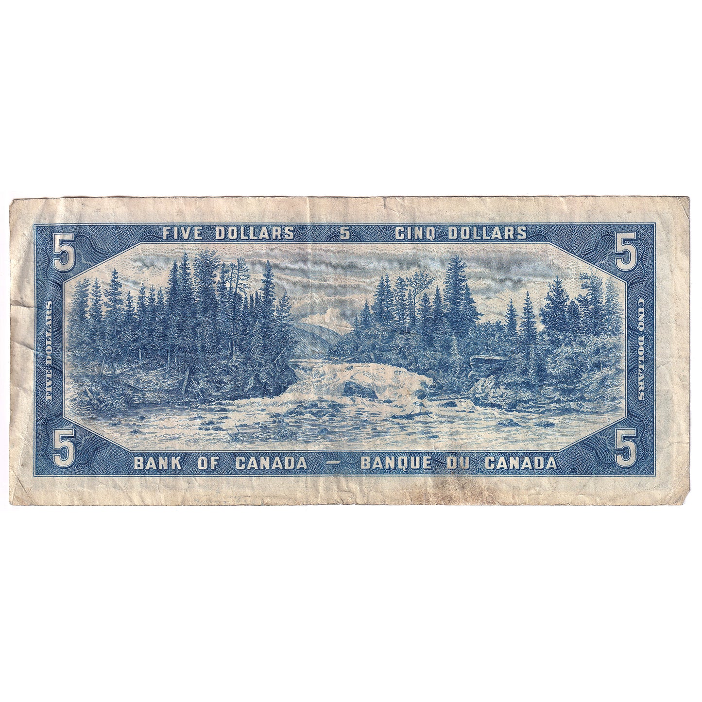 BC-31b 1954 Canada $5 Beattie-Coyne, Devil's Face, H/C, VF (dam'g)