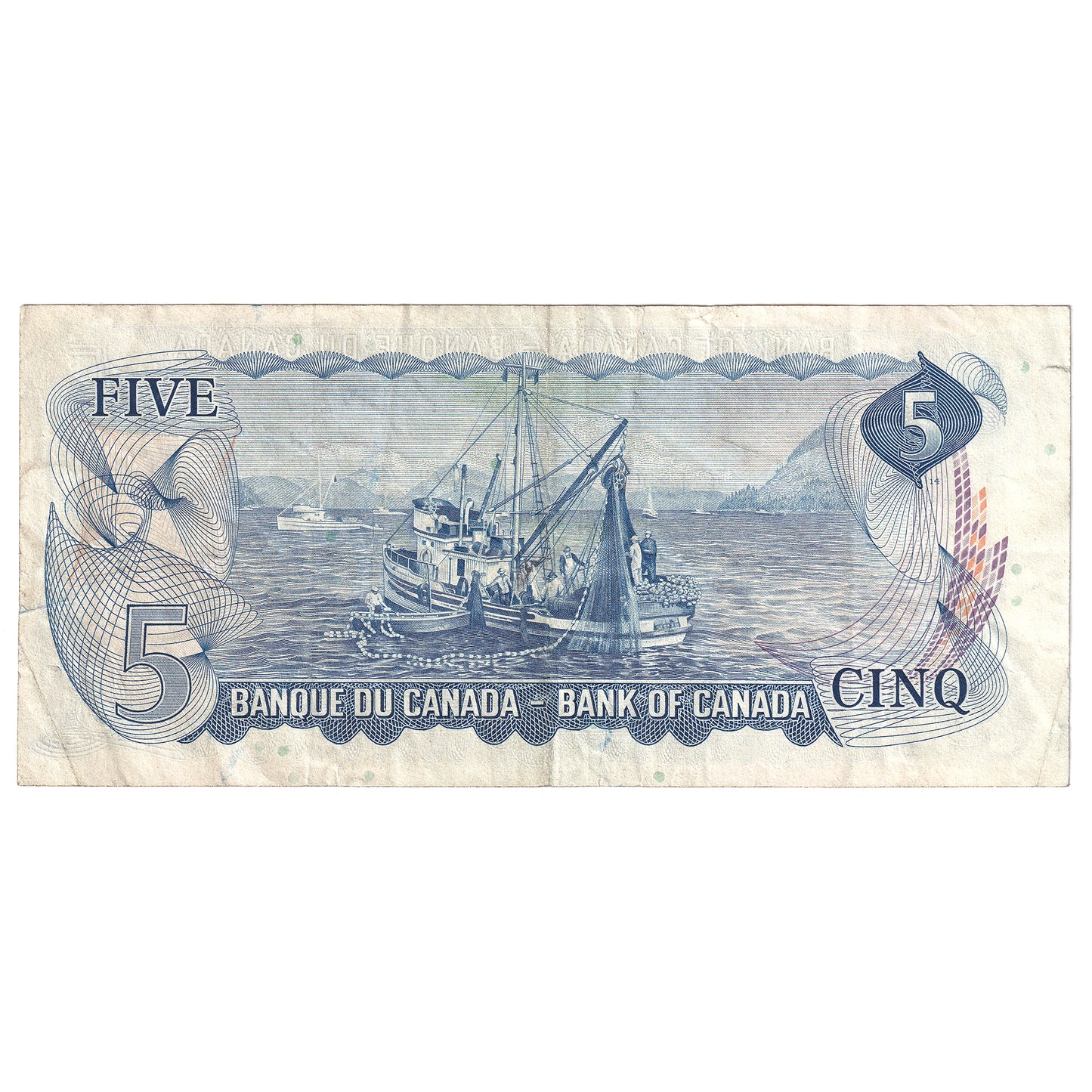 BC-48bA 1972 Canada $5 Lawson-Bouey, *SF, VF (tear)