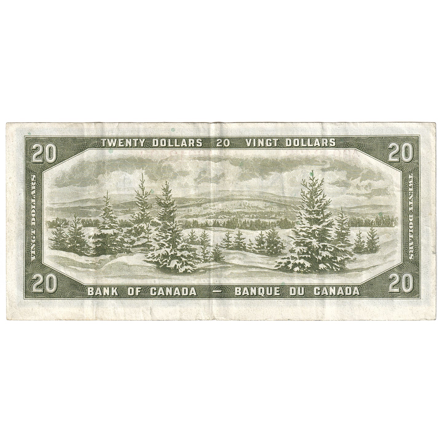 BC-33a 1954 Canada $20 Coyne-Towers, Devil's Face, A/E, VF-EF (tear)
