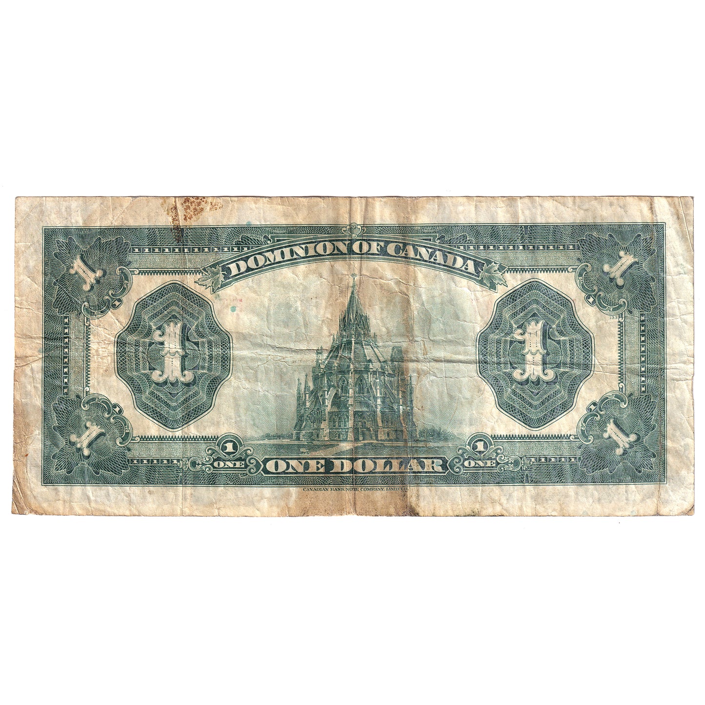 DC-25o 1923 Dominion $1 Campbell-Clark, Black Seal, Group 4, VF (dirt)