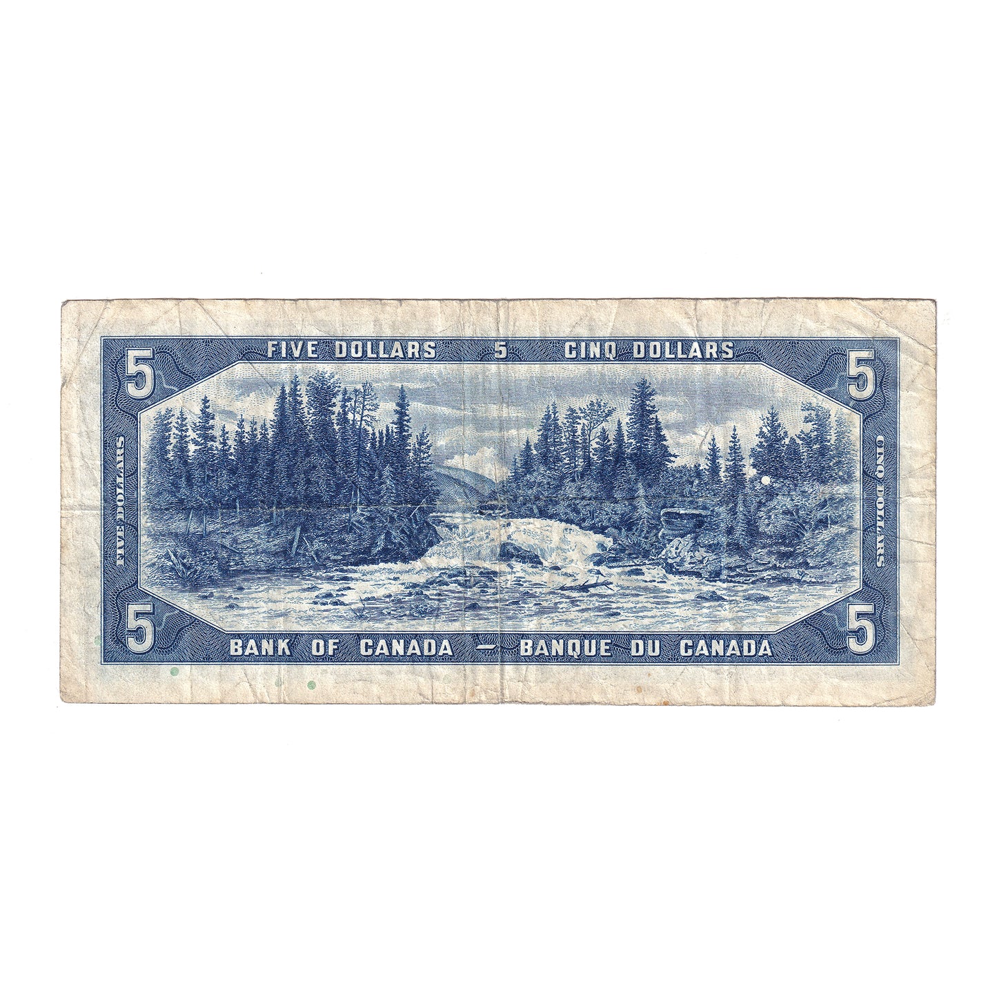 BC-31b 1954 Canada $5 Beattie-Coyne, Devil's Face, I/C, F (writing)