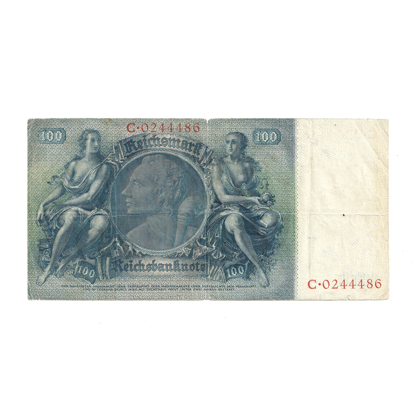 Germany 1935 100 Reichsmark, Pick #183a, F (tears)